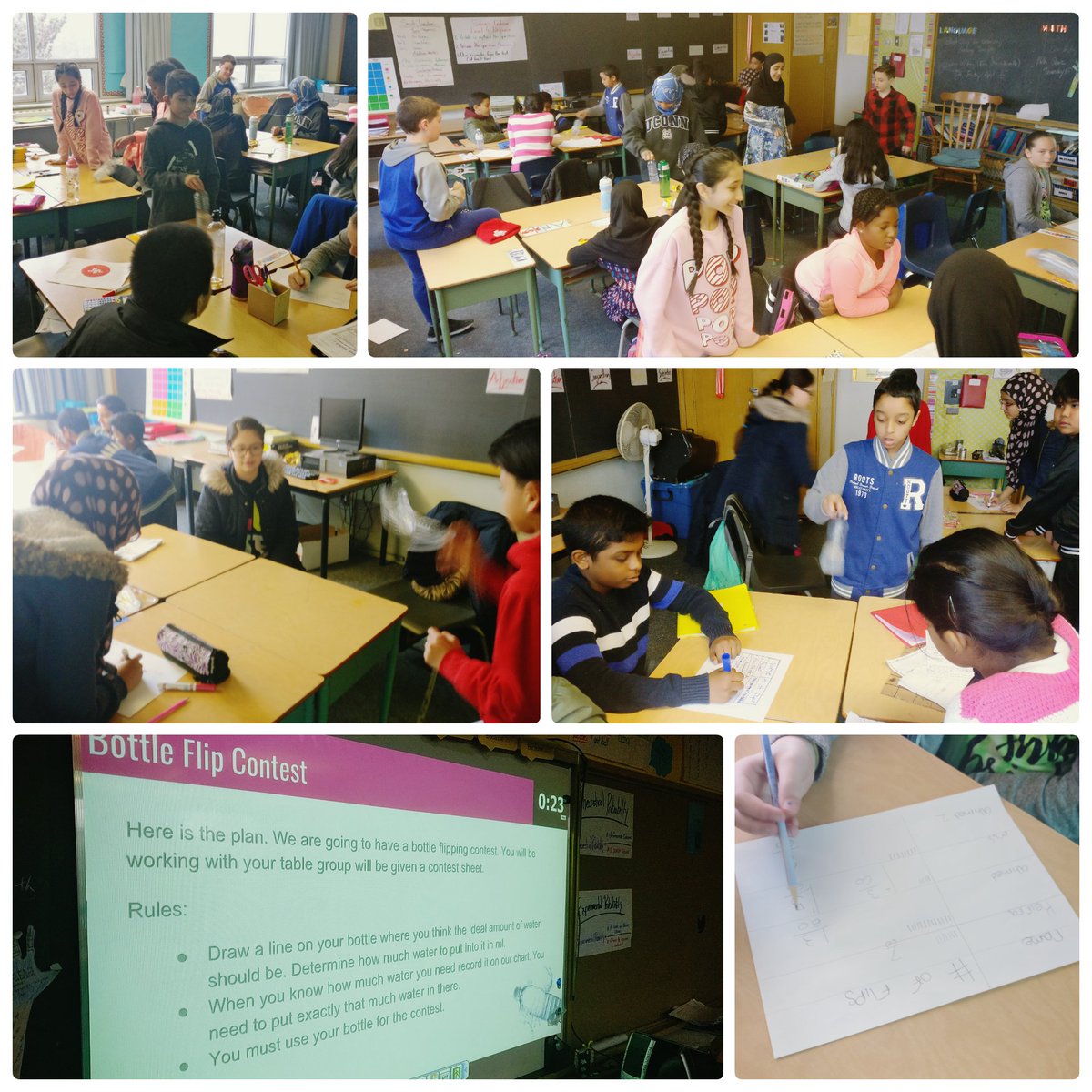 123WithMrC's tweet photo. Bottle Flipping.. A fun way to engage the @HuntersGlenJPS Gr 6's in their  learning of Experimental Probability..  #MathMakingSense @schan_tdsb @tdsb @LC3_TDSB https://t.co/mz3RA0vvGa