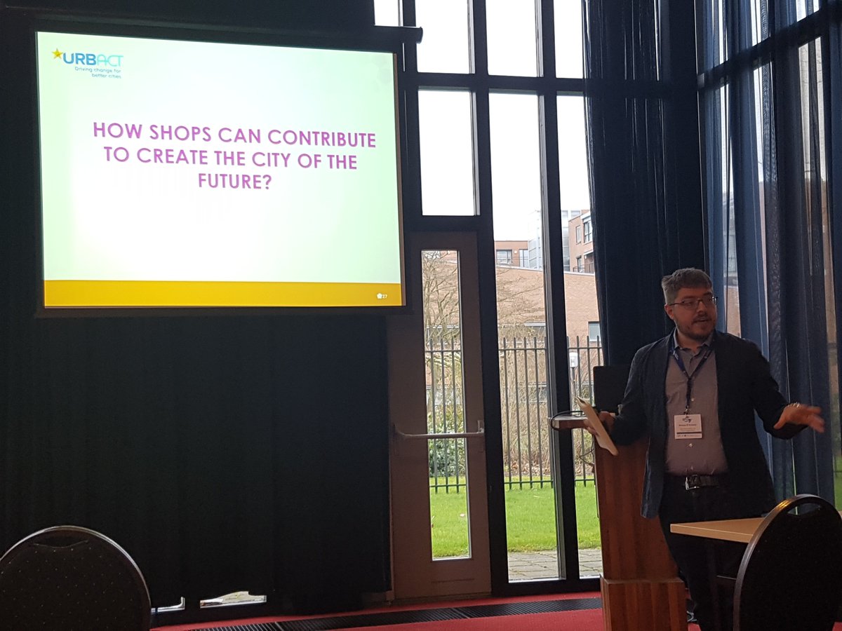 URBACTRetaiLink's tweet photo. How small businesses -as shops- can contribute to create the cities of the future? Great idea-sharing at the workshop by @Simonedantonio at #ICRE2018 @Urbact_IT https://t.co/5plVtQmjCW