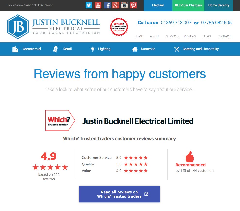 JBE_Electrical's tweet photo. ⭐⭐⭐⭐⭐
Its great to be able to show off our @WhichTraders reviews on our website https://t.co/52NtFN5ugt
Another great marketing tool from @WhichTraders #WhichTOTM https://t.co/4pt2wbGbb1