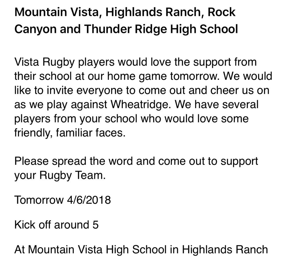 ranchrugby's tweet photo. Tomorrow is game day for us, what are you doing? #Rugby https://t.co/geI7NlcIjh