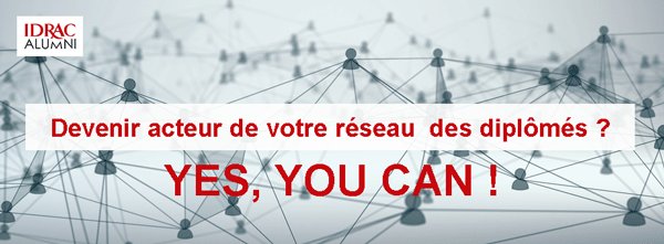 Vous souhaitez accompagner le développement et le rayonnement du réseau des #diplômés de votre école ? Rejoignez le Conseil d’Administration et/ou les Commissions d'IDRAC Alumni en déposant votre candidature avant le 24 avril > goo.gl/v9vA4D
