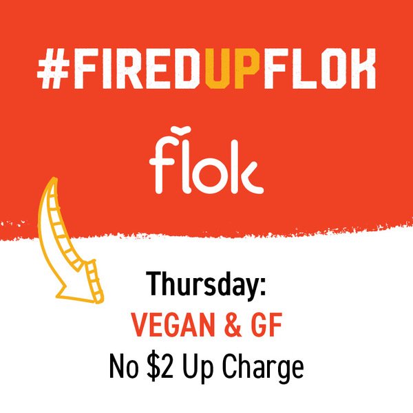 herbandfiregr's tweet photo. Fear not, health conscious foodies! Not only do we have both Gluten Free &amp; Vegan options, but today (and every Thursday from here on out!) you can skip the $2 up-charge!    🙌🏼🌱🍴#fireupflok #GRvegan #glutenfree #GRfoodie https://t.co/bww8EVXDP9