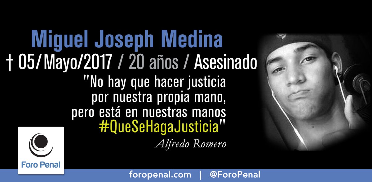 #5Jn Hoy se cumplen 13 meses de la muerte de Miguel J. Medina el 05/05/2017. No lo olvidemos #QueSeHagaJusticia