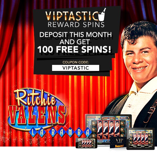 SlotasticVIP's tweet image. VIPs can add 100 #FREESPINS to their accounts this April with the coupon code VIPTASTIC. 🎰