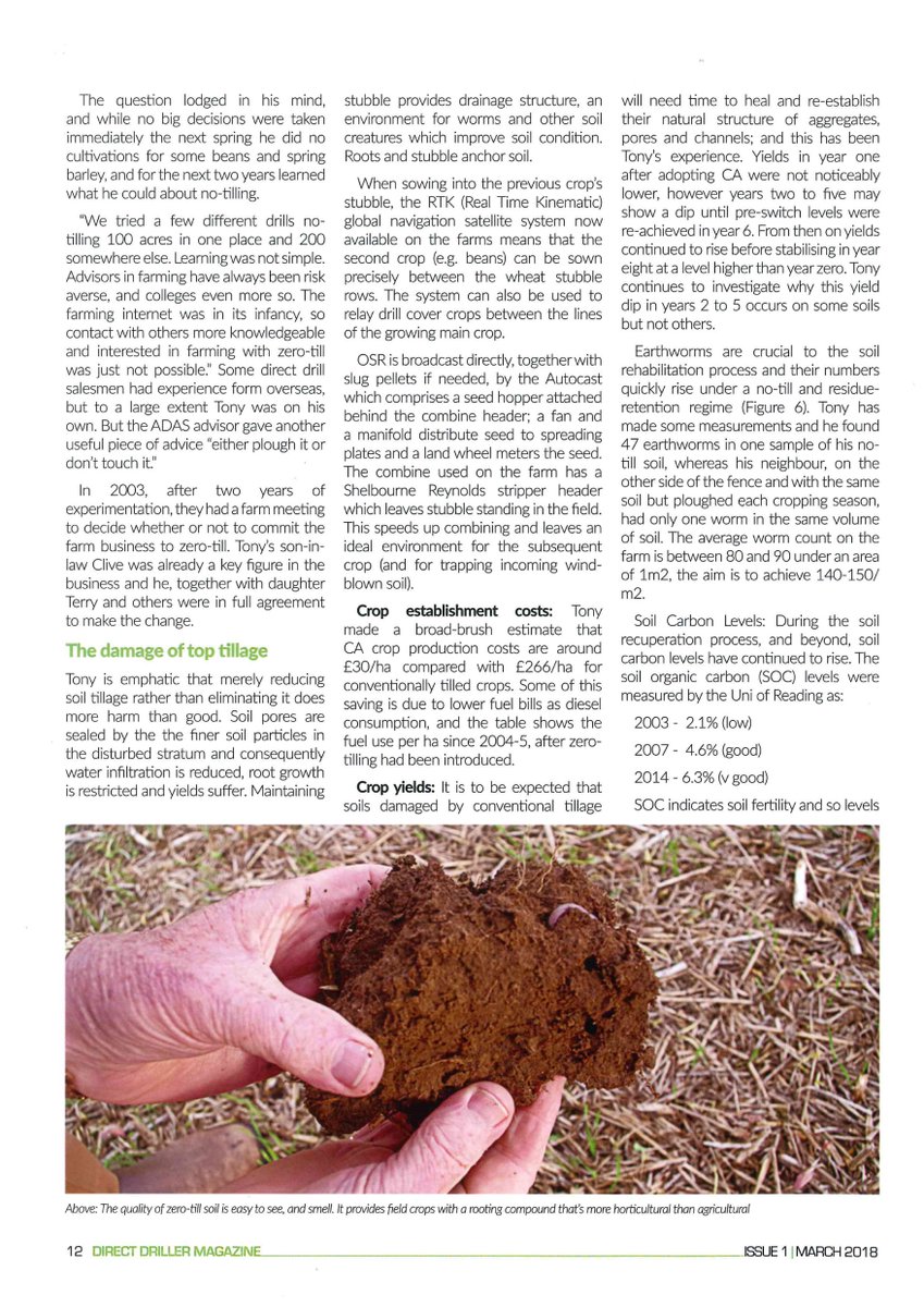 Weaving_Mach's tweet photo. A very interesting read in @mydirectdriller from Tony Reynolds who has two GD Drills. #GDDrill #notill #CAUK #SoilHealth https://t.co/k6rySFwgym