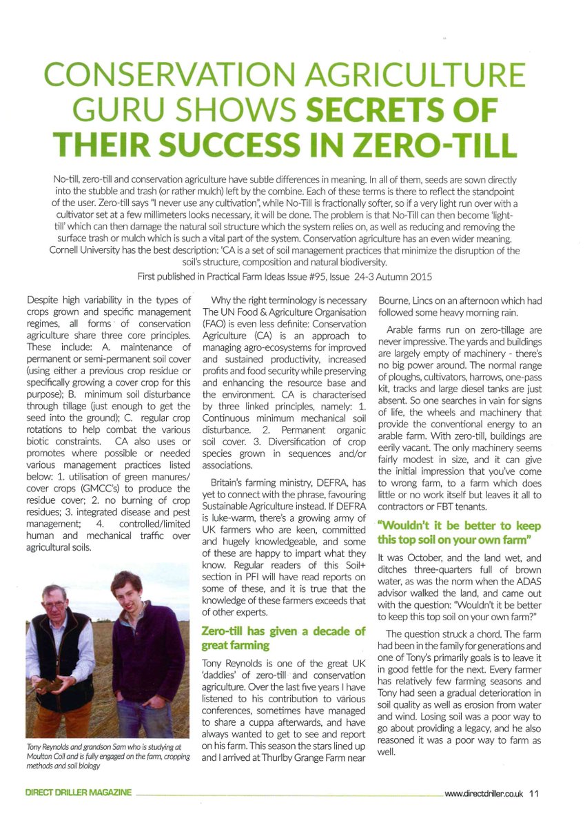 Weaving_Mach's tweet photo. A very interesting read in @mydirectdriller from Tony Reynolds who has two GD Drills. #GDDrill #notill #CAUK #SoilHealth https://t.co/k6rySFwgym