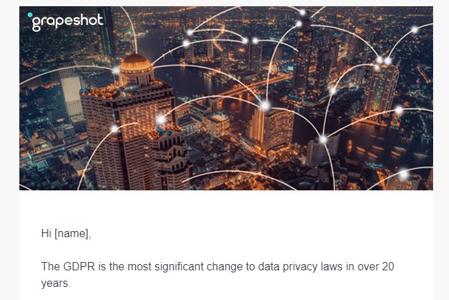 mjpmcintyre's tweet photo. Grapeshot going meta on me for today's GDPR focused email by addressing it to [name]

#NoConsentGiven https://t.co/aoV4s3IeFp