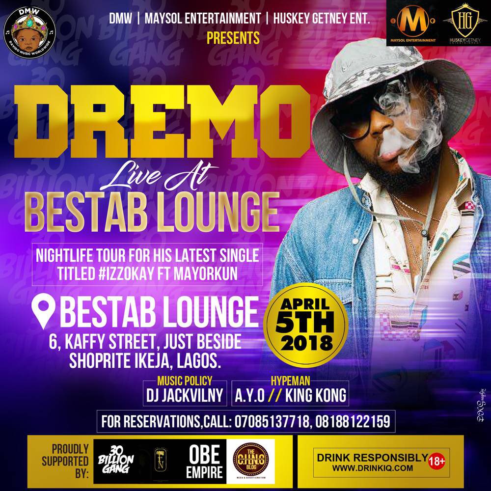 Dremodrizzy's tweet photo. Bestab Lounge Tonight! All my Mainland Fans Link up let's have fun Update. #Izzokay https://t.co/4d4iQzmjls
