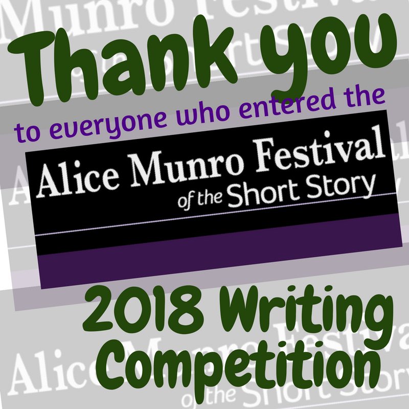 We’d like to say thank you to everyone who entered the 2018 #AliceMunroFestival Short Story Writing contest. 

Our volunteers &amp; judges are now hard at work reviewing &amp; reading your short stories.

We wish everyone the very best of luck! #Huroncty #writingcompetition #amwriting
