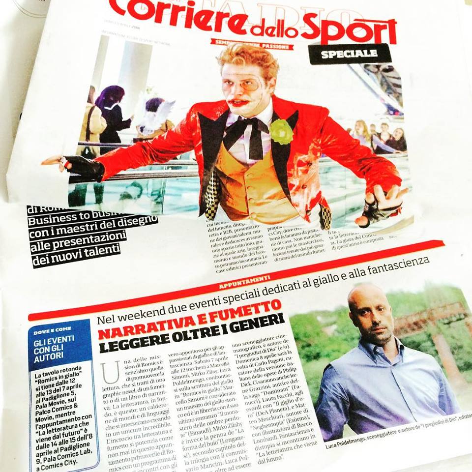 lucapoldelmengo's tweet photo. #romics2018 @EdizioniEO @Sabot_age @colombarossi @MassimoCarlotto Ci vediamo sabato, ore 12:00 padiglione 5 insieme a @mirkozilahy e @MarcelloSimoni https://t.co/VMsau6mNYi