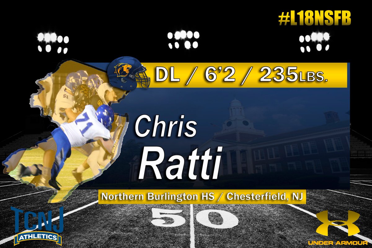 TCNJ Football (@tcnjfootball) on Twitter photo The Pride welcomes incoming #L18NSFB Chris Ratti . #JoinedTheHunt18 More to come. @NBC_Athletics <a href="/HoundsGridiron/">NB Football</a> The Pride welcomes incoming #L18NSFB Chris Ratti . #JoinedTheHunt18 More to come. @NBC_Athletics <a href="/HoundsGridiron/">NB Football</a>