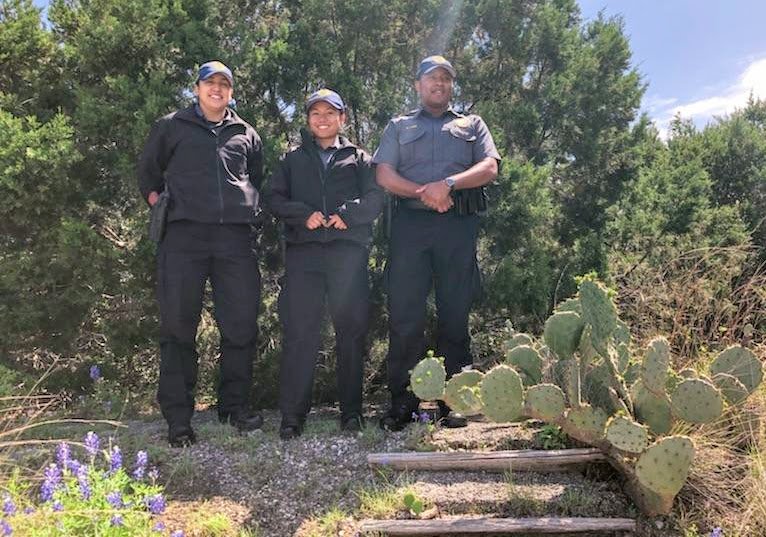 UTPoliceHouston's tweet photo. Meet our cadets! Soon to be Officers Gonzalez, Dolamente and Lark (L-R) are in Austin, TX completing their training at the @utsystem Police Academy. At the end of the month they will return to Houston as licensed police officers. Welcome to the team! #UTPH https://t.co/JTxKzYBB4g