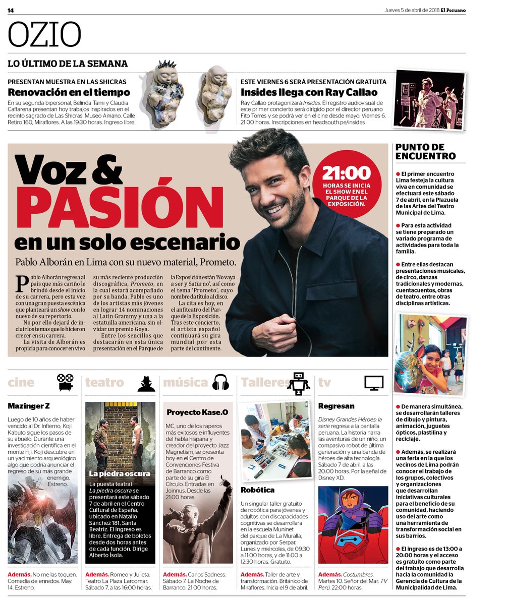 DiarioElPeruano's tweet photo. Pablo Alborán regresa al país que más cariño le brindó desde el inicio de su carrera, pero esta vez con una gran puesta escénica que planteará un show con lo nuevo de su repertorio. https://t.co/UoHvPClBIm https://t.co/IMHIxkih4l