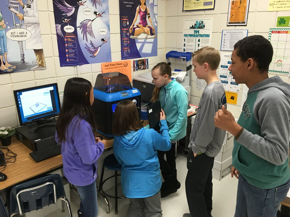 StretchGriswold's tweet photo. Working on an “action shot” to showcase Crestview’s 3D printer for morning announcements -
#cmsleads
#crestviewmiddle 
#wearerockwood 
#wevideo https://t.co/I2KLLnoqLJ