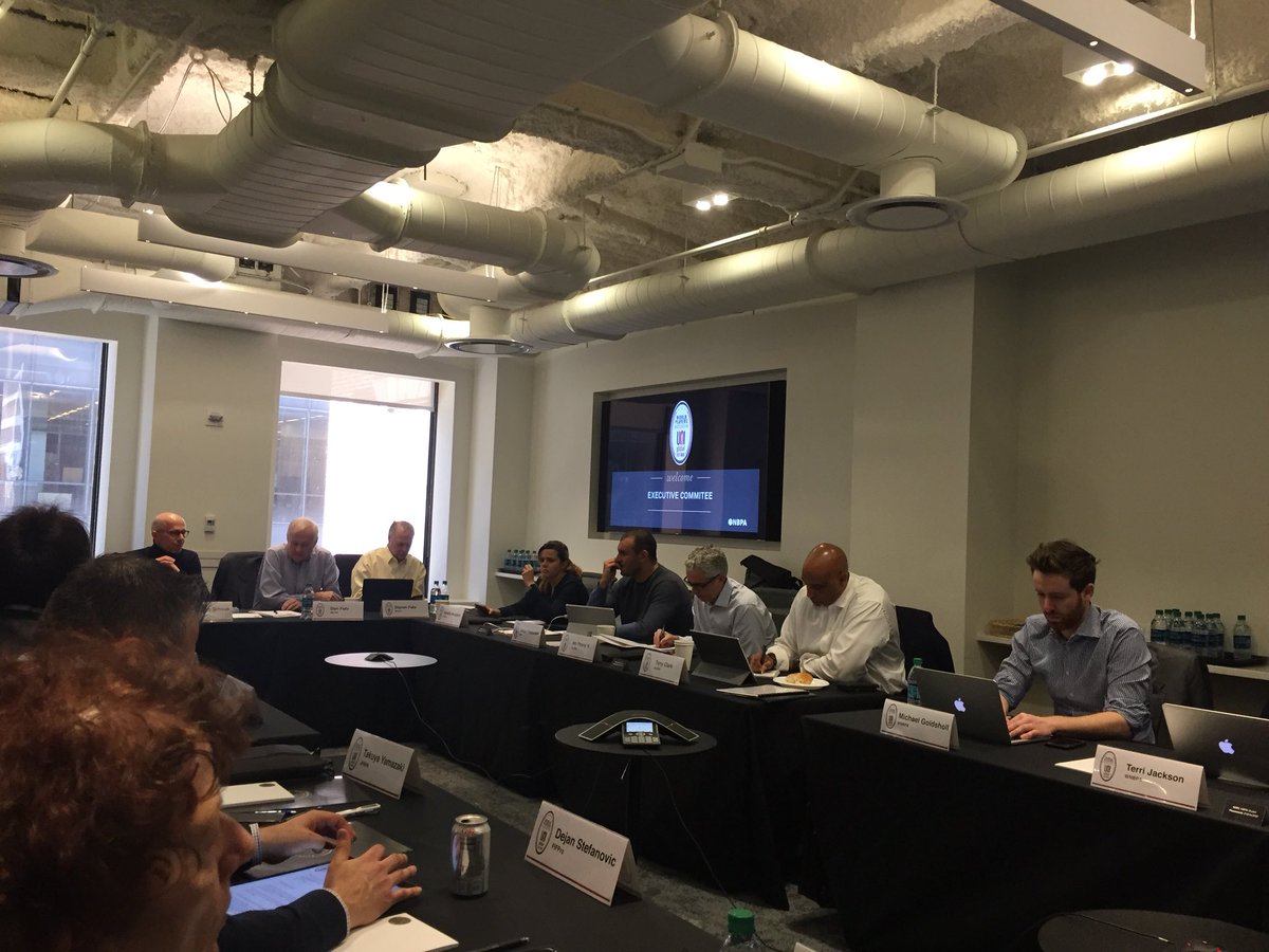 The meeting of the <a href="/WorldPlayersUtd/">World Players Association</a> Executive Committee just starting at the <a href="/TheNBPA/">NBPA</a> office in New York #WorldPlayersUnited <a href="/EUAthletes/">European Athletes & Players Association</a>