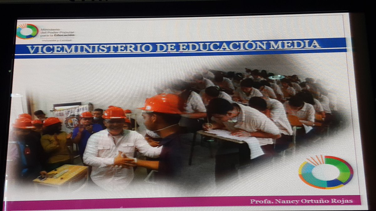 La Viceminstra @Nancyor7 nos habla de las Escuelas Técnicas en el 3er Encuentro de Comunicadores y Comunicadoras Digitales por la Educación #TuiterosPorLaEducacion @MPPEDUCACION <a href="/JauaMiranda/">Elías Jaua</a> @maestratuitera <a href="/fttselara/">Bony Gomez</a> <a href="/ErickLozanoDice/">Erick González Lozano #ElFlacoDeLasRedes</a> <a href="/GipsyGastello/">Gipsy Gastello</a> @Enc_Popular