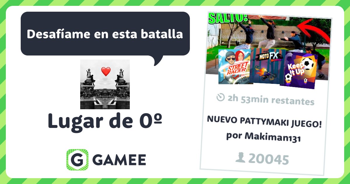BarzaGuanoquiz's tweet photo. ¡Lo clavé en esta #GameeBattle! ¡A ver si puedes robarme la corona! @gameeapp @patty_dragona @Makiman131 https://t.co/WiVewflhkD https://t.co/ceht7TyL8X