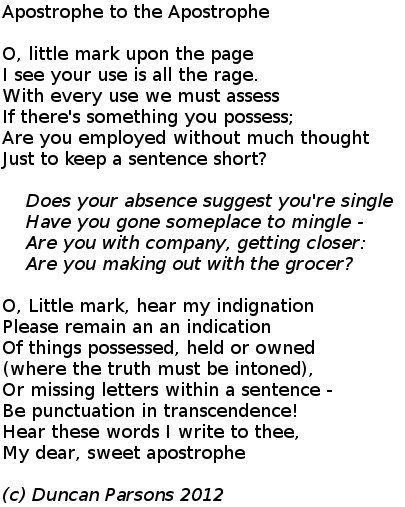 jefph's tweet photo. Apostrophe To The Apostrophe
#grammar #poetry #poem #pun #ProbablyNeedsWork https://t.co/l6wCgaC62J