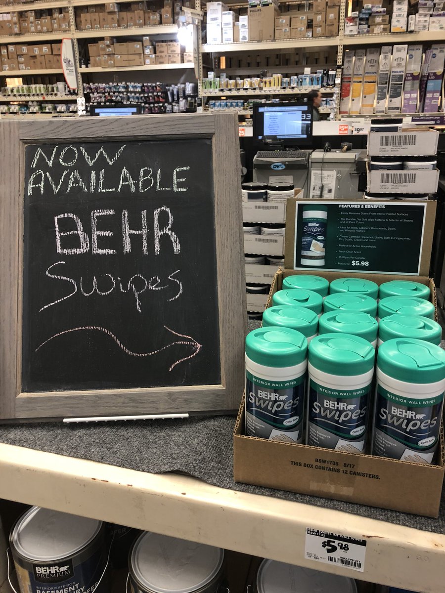 fred_behr's tweet photo. #Behr #Swipes shout out made by Shawn @HomeDepot2779. Nice work, way to get the word out on the paint friendly household cleaner from #BehrPaint! #HD2779 https://t.co/il6g1Srdbx