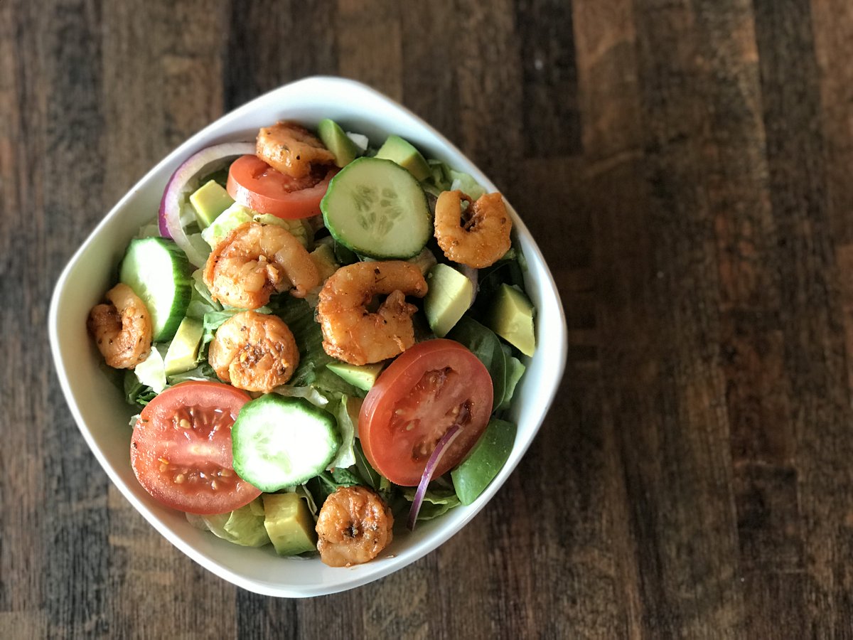 mybigsalad's tweet photo. Add some kick to your salad with our new spicy shrimp! 
#thebigsalad #mybigsalad #spicyshrimp #springsalads https://t.co/NQRX3lf9SL