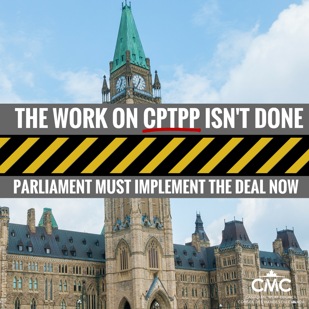 Canada must strive to be among the first 6 countries to implement #CPTPP. The sooner this deal is implemented, the sooner it can serve Canadians and our economy. #CdnAg #CdnTrade