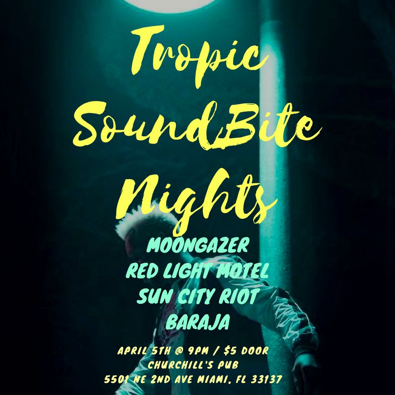 soundbitemag's tweet photo. #MiamiSpringBreak Tonight, Thursday April 5th! Enjoy a tropic #Miami night with South Florida locals at @ChurchillsPub! Enjoy 3.05 Beer Special! Doors open at 9pm! RSVP: https://t.co/NN2YhSdKXb #Miamispringbreak2018 #MiamiBeach #miamifl #miamibeach #miamimusic #wynwood #sofl https://t.co/dRHa86N28o