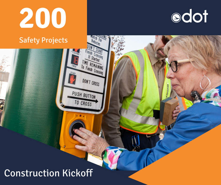 ODOT_Cleveland's tweet photo. This year, ODOT will complete 200 safety projects. In District 12, this will include several Safe Routes to School projects, intersection safety measures and sidewalk installations. #ConstructionKickoff https://t.co/4yrwNK0TM5