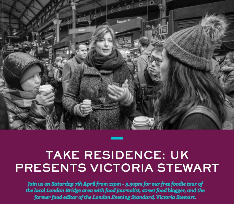 MRILondonBridge's tweet photo. The next installment of #TakeResidence is just two days away!
Join Victoria Stewart this Saturday, for a tour of the best foodie hotspots around #LondonBridge including @boroughmarket, @flatironsquare_ and more! 🥖🥗
Sign up for your place with  → https://t.co/w2L2z8e0IZ https://t.co/FnVbAlZAWT