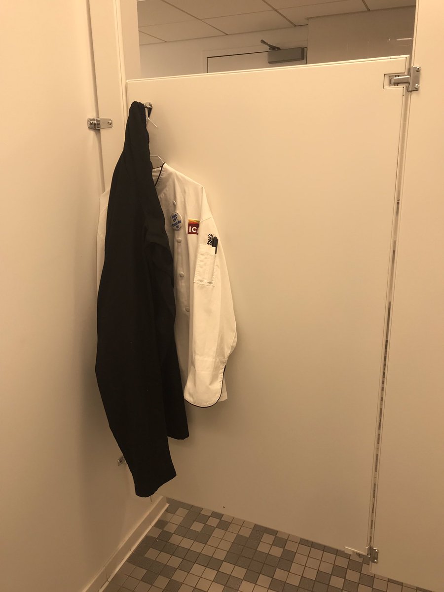 ICE_Instructors's tweet photo. This the public toilet stall where #ICEculinary has us change into our uniforms. An accessible sanitary changing area is not much to ask for. Suggestion @iceculinary was to come in our uniforms to work. Riding the subway and food prep doesn't mix. #IAM2018 #CulinaryVoiceContest https://t.co/oGrZtd3XaU