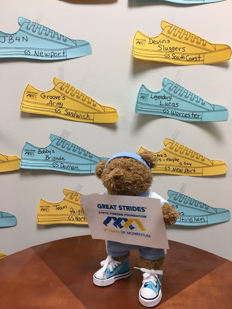 CFF_MassRI's tweet photo. Gus is excited for Great Strides 30th year anniversary and that the MA/RI Chapter now has 215 teams registered. Let’s keep the momentum going. Get your team on the Great Strides Wall of Fame. Register at https://t.co/feMR809hnW. #BeLikeGus #GreatStrides2018 #WhyIStride4CF https://t.co/AtqLLWW7Pl