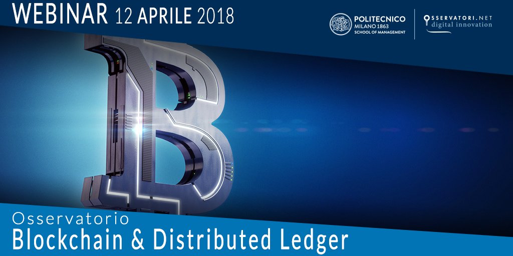 Quali sono i progetti che stanno sviluppando le aziende in ambito #Blockchain &amp; #DistributedLedger ? Come si comportano le #startup internazionali? Iscriviti al webinar  ➡bit.ly/2HfrRaQ