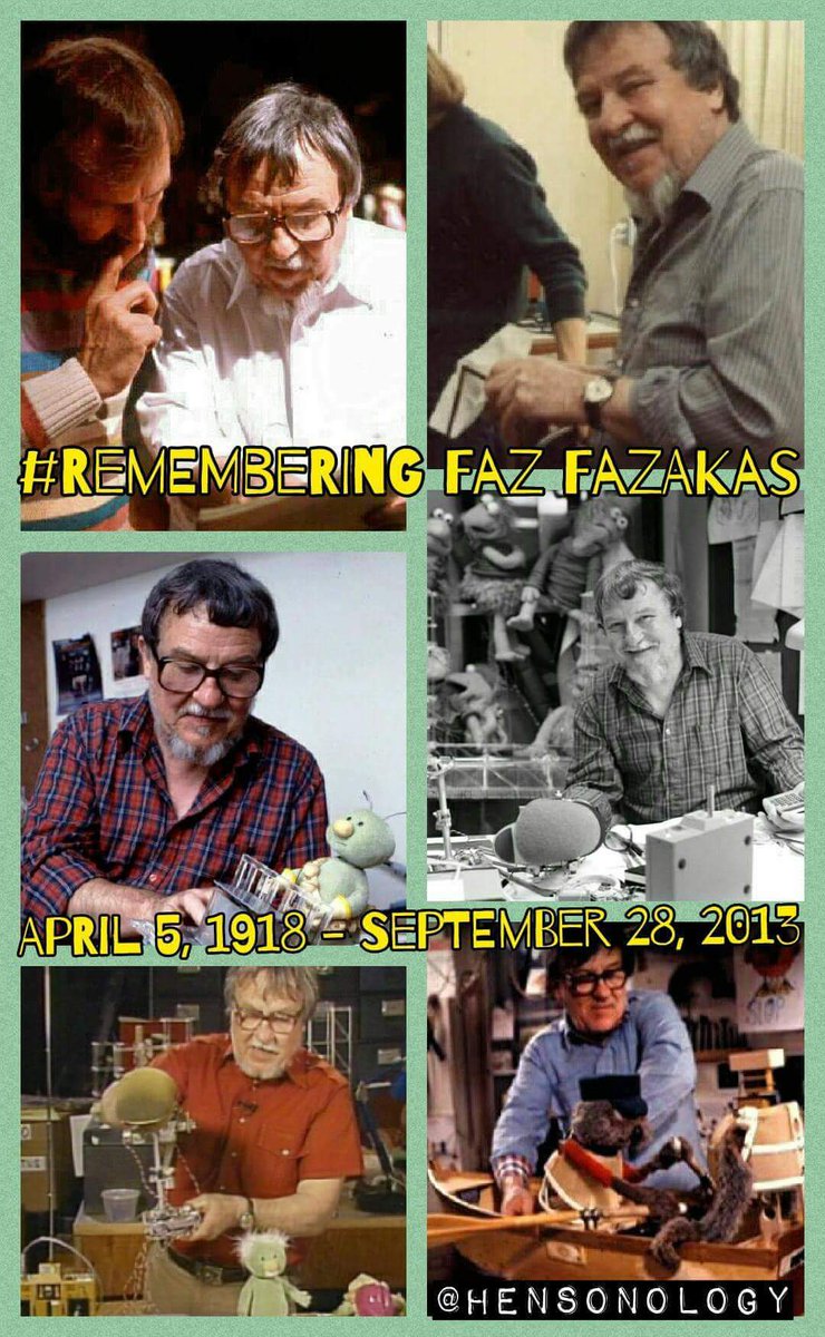 Hensonology's tweet photo. #Remembering Faz Fazakas on what would be his 100th birthday, April 5, 1918 - September 28, 2013. A puppeteer and special effects designer who worked with Jim Henson from the early 70's, Faz really left his mark as head of the electro-mechanical department of the Muppet Workshop https://t.co/dsk6xnsdqI