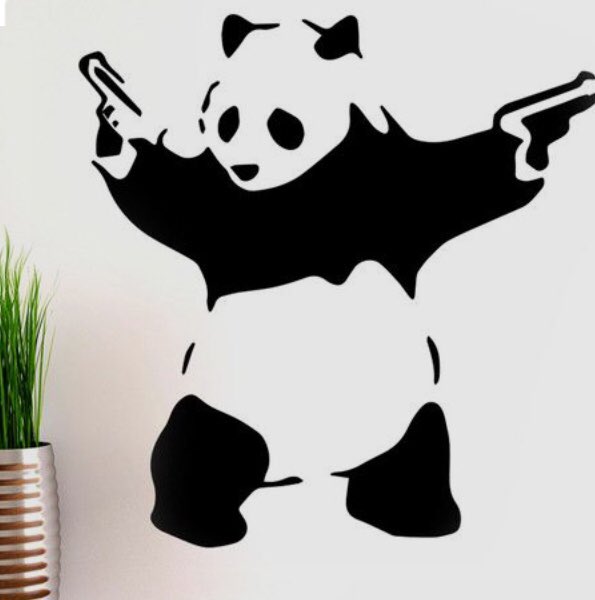 Calamity_clr's tweet photo. #AddPandaToAnything 
... and a #NiceChick🐣 with a Bad Panda #Banksy Canvas 

@locopinatatags 😏 https://t.co/UChL9Z75pg