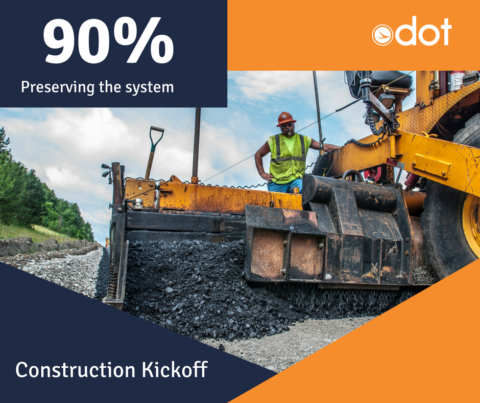 ODOT_Cleveland's tweet photo. Across the state, 90 cents for every dollar we spend on road projects used to maintain and rehabilitate our current infrastructure. #ConstructionKickoff https://t.co/v0g2nVn1pi