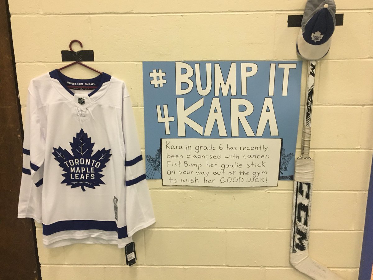 LAGunnns's tweet photo. Hey @MapleLeafs I have a leafs fan in gr 6 who has recently been diagnosed with cancer. Think we could get your guys to sign this @adidashockey jersey? #bumpit4kara 

#LeafsNation @f_andersen30 @Marner93 @AM34 @wmnylander @43_Kadri @Bozie42 @kasperikapanen1 @CoachsCornerDC https://t.co/XJqLW21aQ3