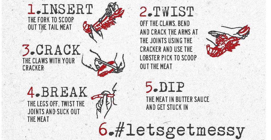 We often get asked "how do I get all the #meat out of a #lobster?" Here's a useful #guide to help you crack it! #letsgetmessy