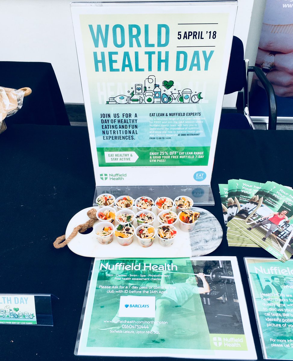 dannewtongreen's tweet photo. Celebrating #WorldHealthDay @northampton #NuffieldGym #HealthyEating #EatLean #Tasters #LifeStyleChange @Chris_Potter196 https://t.co/SVOS65rys4