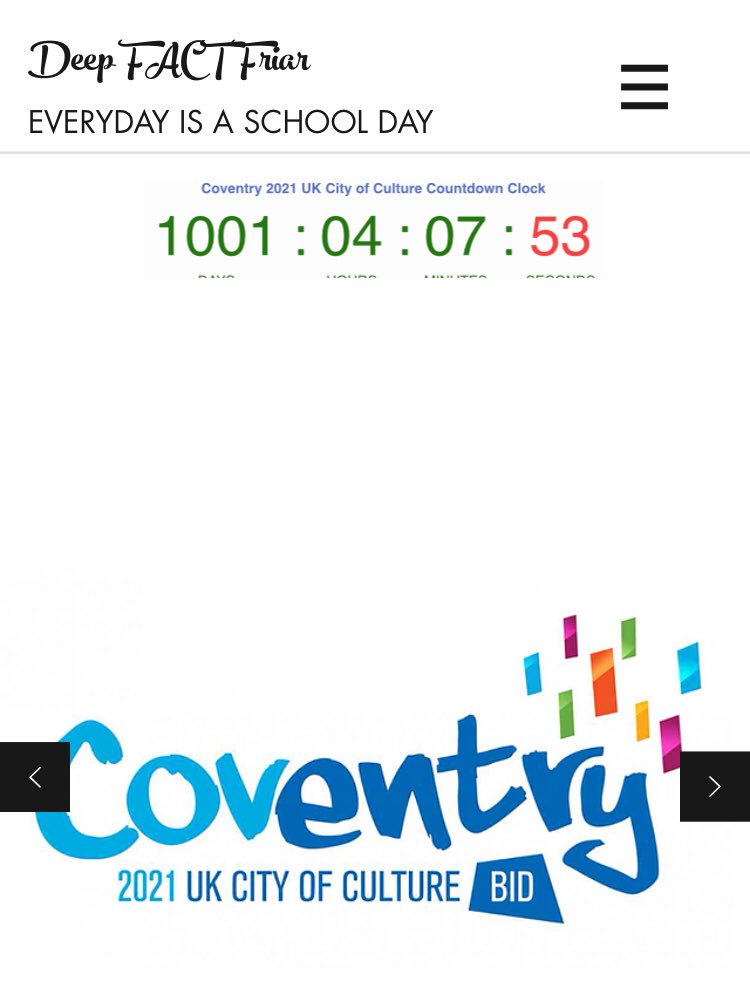 Did you know #covhour that in 3 more hours time we will be 1000 days away from becoming <a href="/Coventry2021/">Coventry UK City of Culture 2021</a> UK City of Culture for a whole year?