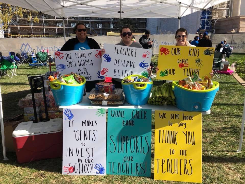 QuailCreekBank's tweet image. Quail Creek Bank fully supports Oklahoma teachers !! #oklaed