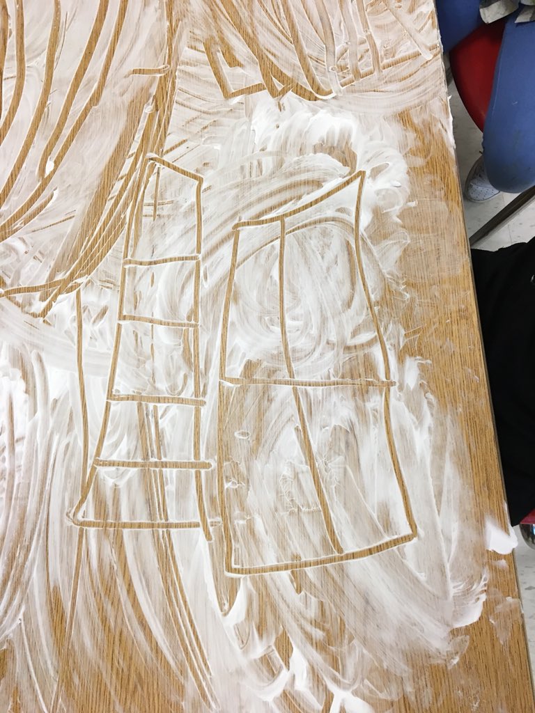 Today, 1st grade students used shaving cream to partition shapes and write fractions in halves and fourths! #handsonlearning #WCPSInterns <a href="/PangbornES/">Pangborn Elementary</a> <a href="/SpencerTaylor0/">Spencer Taylor, NBCT</a>