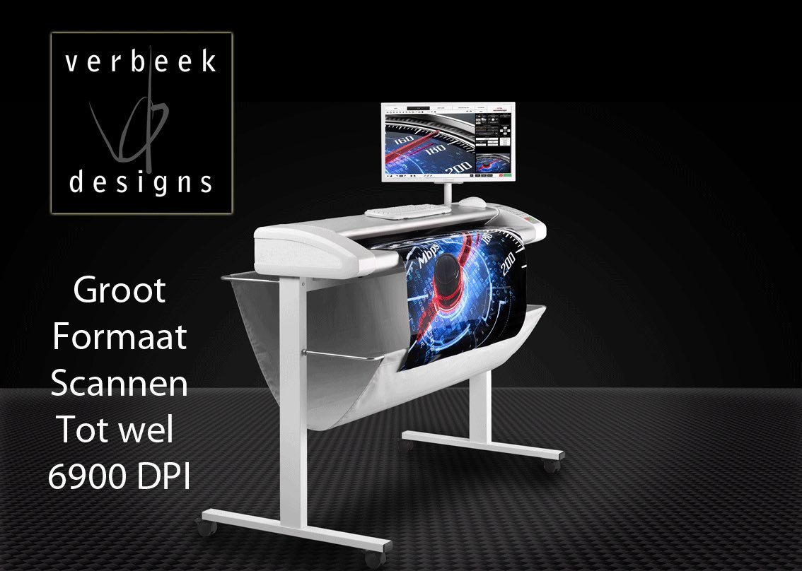 Groot formaat scannen? Tot 9600 DPI. Artwork, bouwtekeningen, posters, kunst. Ook voor U. Info@verbeekdesigns.nl. 040-7873192.