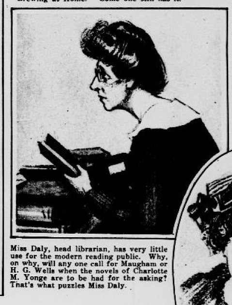 librarycongress's tweet photo. Today is National Library Workers Day, set aside for everyone who works at libraries everywhere (blush) and a part of #NationalLibraryWeek. 

Many depictions of librarians —some accurate, some less so — in our newspaper archives #ChronAm https://t.co/PjYY96LESo https://t.co/CaB4ugYwsB