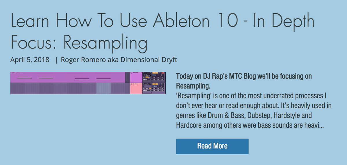 djrap's tweet image. Your Thursday MTC Blog!
Today is all about Resampling In Ableton!
musictechcollective.com/single-post/20…
So You&apos;re Ready to Become a Great DJ/Producer? Start Your  FREE TRIAL Now!
…sictechcollectiveonline.thinkific.com

#Resampling #Ableton9and10 #OnLineCourses #MeetYourMentorDJRap