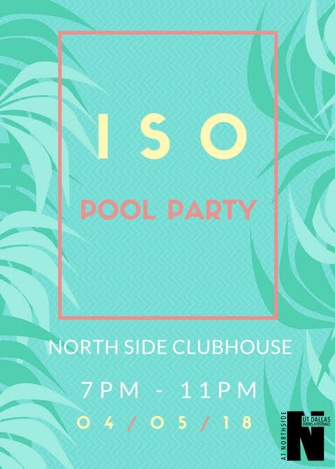 IsoUtd's tweet photo. To end our week, we present: the ISO Pool Party!! Eat, swim and enjoy what ISO and our collaborating organizations have to offer! https://t.co/Ow8McIMqmO