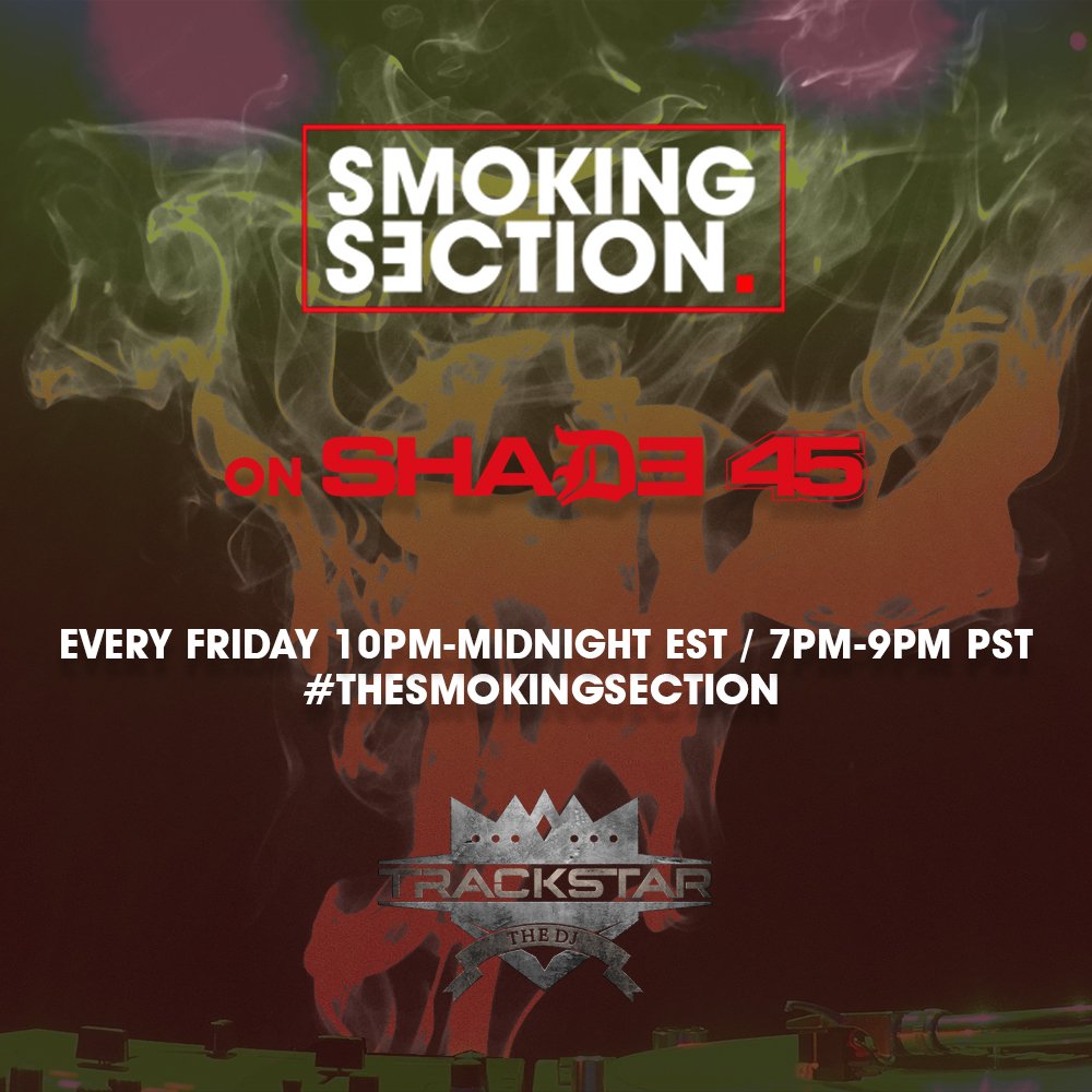 djtrackstar's tweet photo. RAPS BY THESE ARTISTS WILL APPEAR ON TOMORROW'S #THESMOKINGSECTION @Shade45 10pmEST/7pmPST:

@rahsounds @JoellOrtiz @rmean @TermanologyST @ConceitedNYC @CHARLIECLIPS @HitmanHolla @PUSHA_T @BishopNehru @briansenemarc @tyfarris1 @trapo @TefPoe @Gee_Watts @JeanGreasy @QuelleChris https://t.co/aEdpOjtbiy