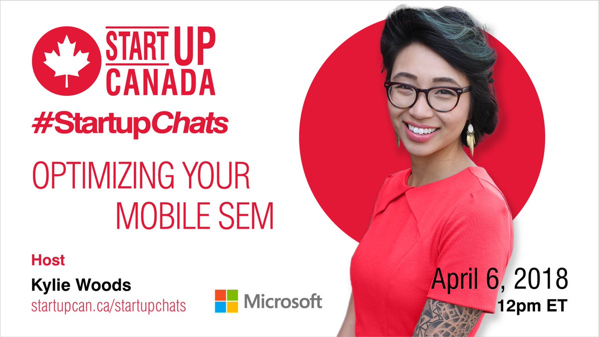 On April 6, we’re talking about Optimizing Your Mobile SEM. Tune in #StartupChats from 12-1pm ET with @msft_businessCA - register to get the questions at bit.ly/schats307!