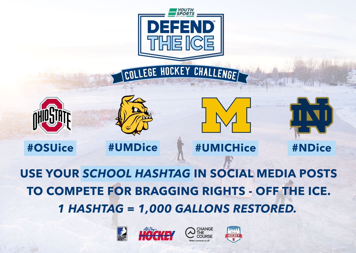 DefendTheIce's tweet image. It’s game day!! Join us in a friendly competition to help #defendtheice! @umichhockey @UMDMensHockey @OhioState_MHKY @NDHockey