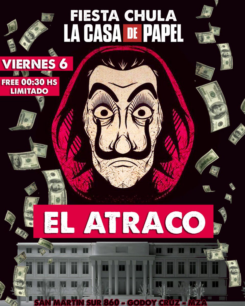 gyakeydragqueen's tweet photo. Mañana hay fiesta. #FiestaChula se viene el #Atrako #LaCasaDePapel https://t.co/0a5eFO443z