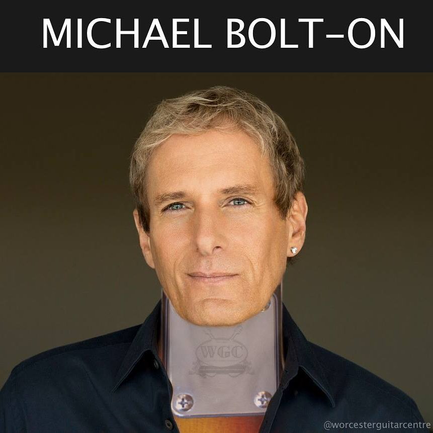 When a man loves a bolt-on... 🎶 😂

@mbsings #michaelbolton #boltonneck #guitar #guitars #electric #neck #memes #worcester #worcesterguitarcentre #WGC