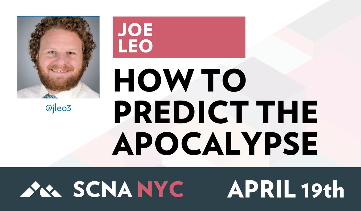 scna's tweet photo. Give yourself time to respond before the apocalypse comes to your project! At this year’s SCNA, @jleo3 will share processes and methods that can help you identify and avoid impending danger. https://t.co/p0M3gs06gN https://t.co/CdoCQw4q1c